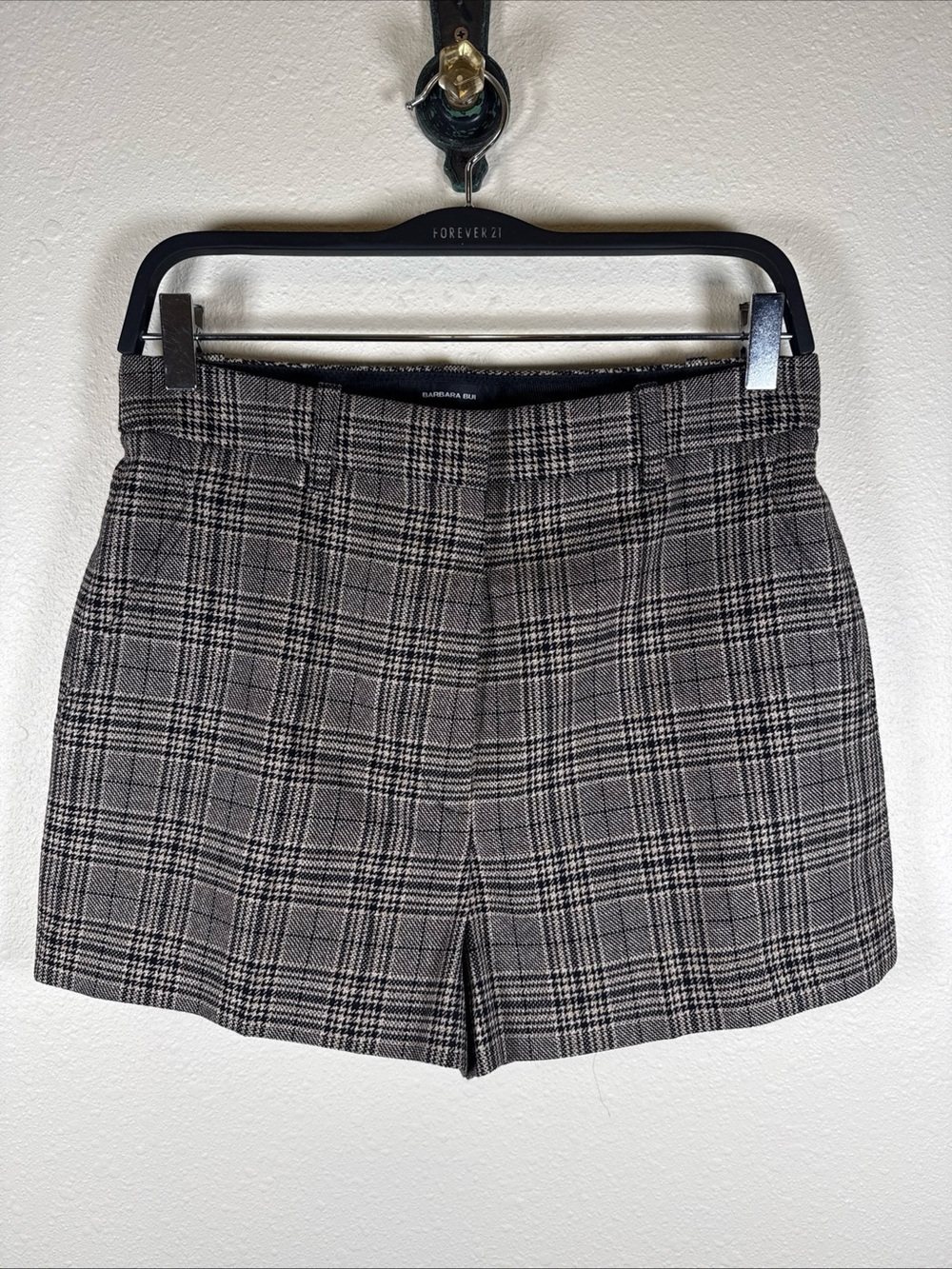 Barbara Bui Plaid Shorts IT 40 US 6 Twee Wool Cotton